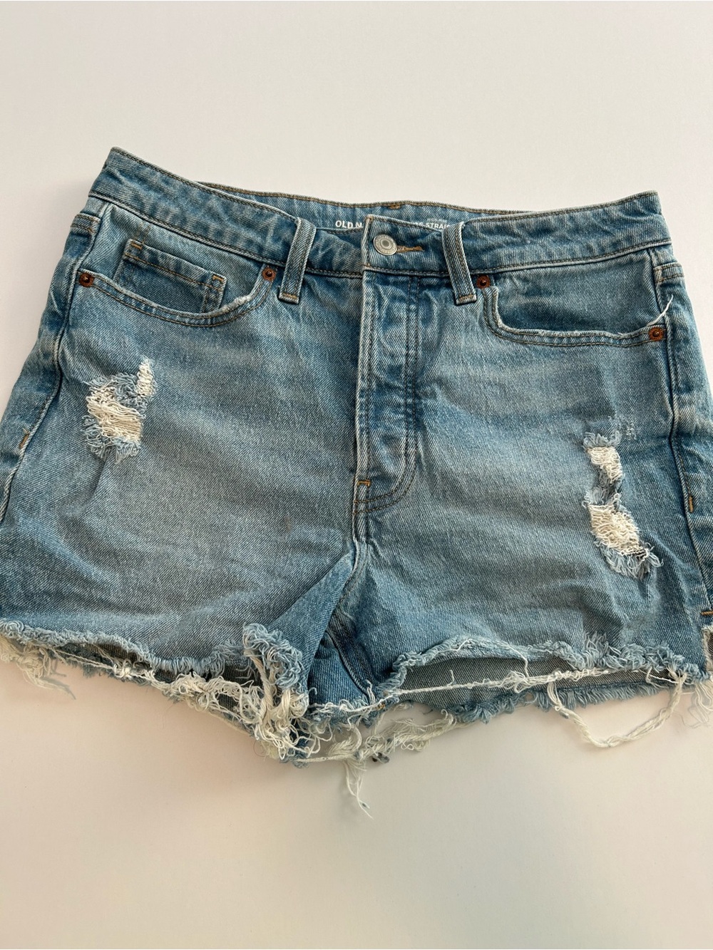 Old Navy Light Wash Distressed Denim Cutoff Shorts